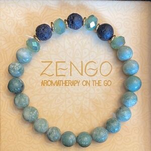 Zengo Green & Lava stone Beaded Aromatherapy Bracelet